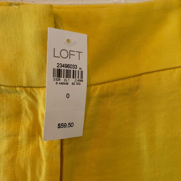 Loft Yellow Scalloped Shorts 0 - Picture 3 of 7